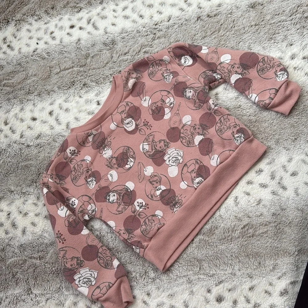 Disney Princess matching set girls 4T pastel floral loungewear Disneyland fall